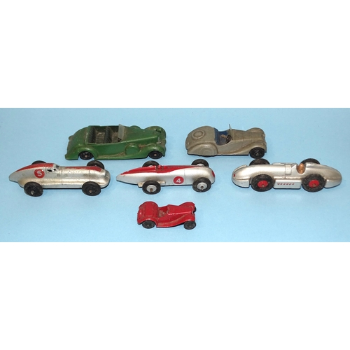 73 - Dinky Toys, 38a Frazer Nash, 38c Lagonda, 35 Series sports car (small) and 23 Series racing cars 23a... 