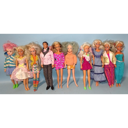 77 - Nine Sindy dolls 1980's-90's, including 