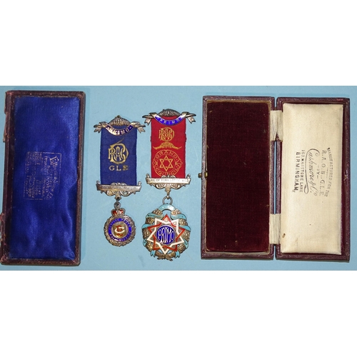 108 - Masonic, a silver and enamel ROAB Primo breast jewel, Duke of York Lodge 863 and another, Sincerity ... 