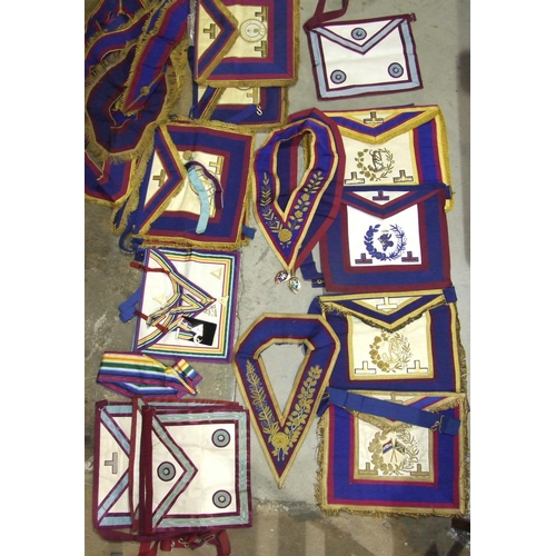 115 - Masonic, a Mark Master Mason's Grand Rank Standards Bearer apron and collar, in good order, other Gr... 