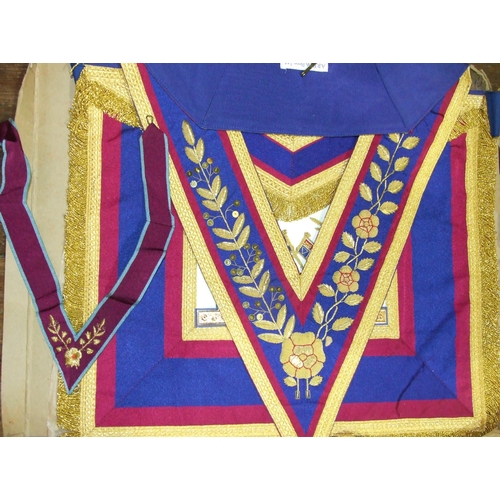 115 - Masonic, a Mark Master Mason's Grand Rank Standards Bearer apron and collar, in good order, other Gr... 