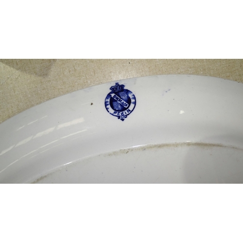 43 - A B.W.M. & Co. 'Peking' blue and white pattern oval joint dish, 39 x 49cm.