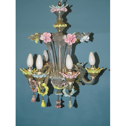 106 - Two incomplete Murano glass chandeliers, 60 x 40cm and 65 x 50cm, (2).