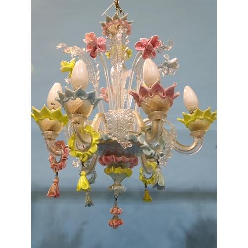 106 - Two incomplete Murano glass chandeliers, 60 x 40cm and 65 x 50cm, (2).