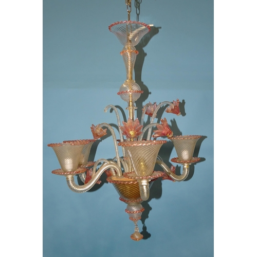 106 - Two incomplete Murano glass chandeliers, 60 x 40cm and 65 x 50cm, (2).