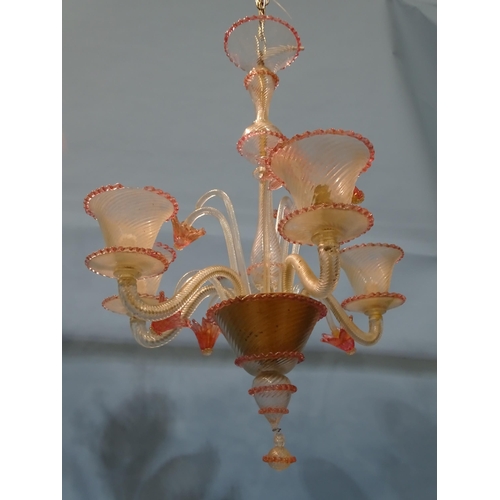 106 - Two incomplete Murano glass chandeliers, 60 x 40cm and 65 x 50cm, (2).