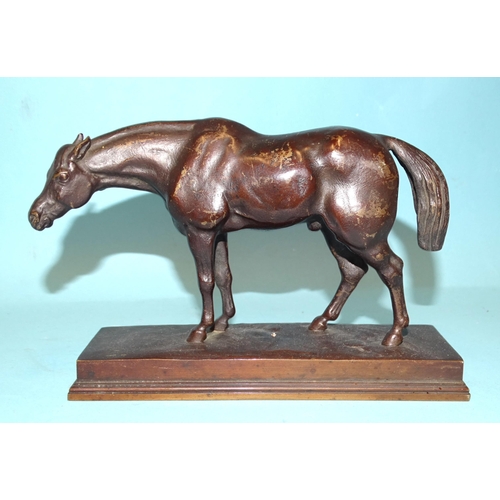 130 - After Antoine Louis Barye (1796-1875), bronze Cheval demi-sang tête baissée - (half-blo... 