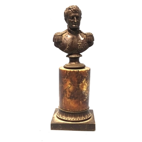 134 - A 19th century 'Grand Tour' bronze and marble miniature bust of Napoleon Bonaparte, the bust raised ... 