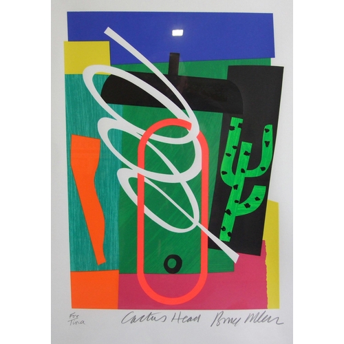 73 - *Bruce McLean (b.1944) CACTUS HEAD Screen print in colours, signed, titled and inscribed For Tina in... 