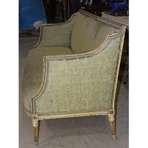 10 - *Please note, all starred lots are sold at no reserve.*An 18th century painted wood settee in the Fr... 