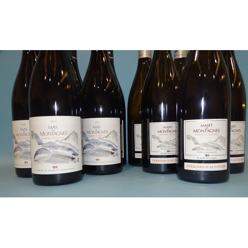 189 - Cote Du Roussillon, Mas Des Montagnes 2021, red, 14%, 750ml, six bottles, together with Masete Des M... 