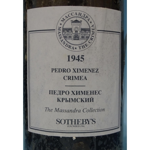 206 - 1945 Pedro Ximenez Crimea, The Massandra Collection, white wine, one bottle, (cork damaged), in pres... 