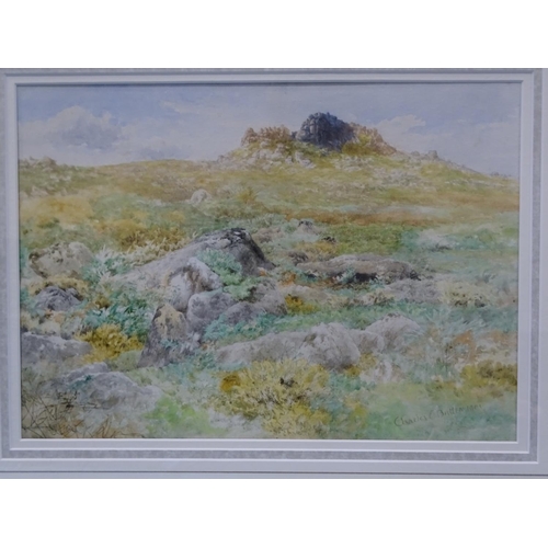 41 - Charles E Brittan TROWLESWORTHY TOR Signed watercolour, dated 1901, 24 x 34cm.