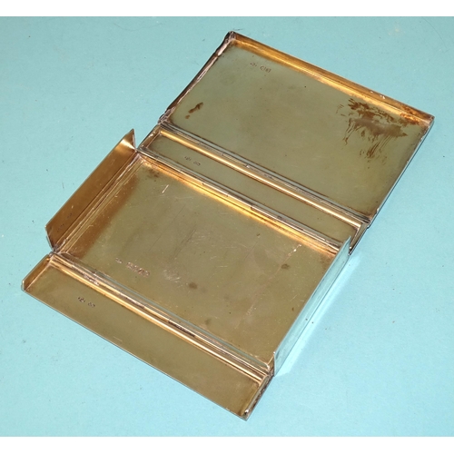 543 - A Victorian silver folding sandwich box of plain form with gilt interior, maker Thomas Johnson I, Lo... 