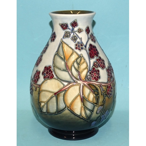 122 - A Moorcroft baluster-shaped vase decorated with tubeline 'Brambles' pattern, factory marks to base, ... 