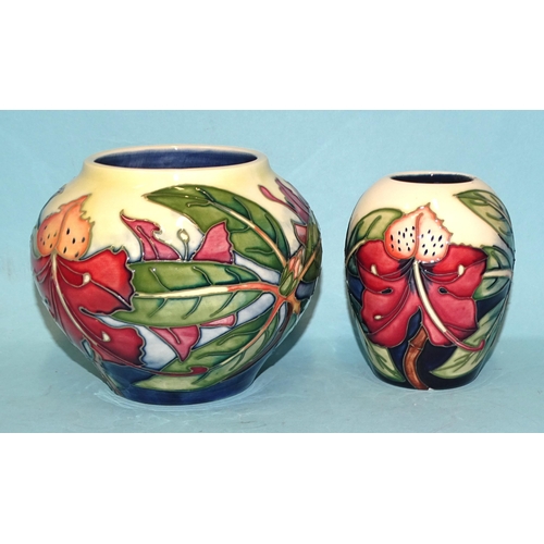 124 - A Moorcroft 'Simeon' tubeline decorated squat vase designed by Phil Gibson, factory marks to base, b... 