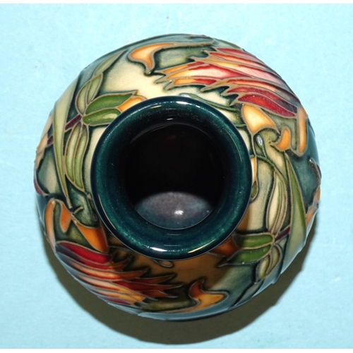 125 - A Moorcroft 'Oberon' tubeline decorated small squat vase, factory marks to base, blue WM initials, ©... 