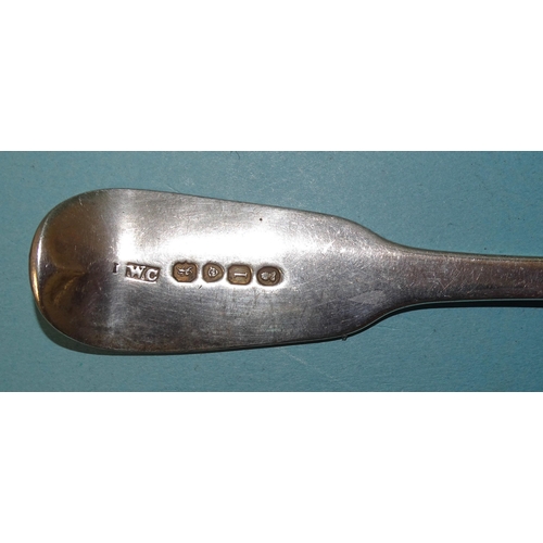 220 - A silver fiddle pattern tablespoon, London 1826 and a silver thimble, 76.5g, ___2.46oz, (2).... 