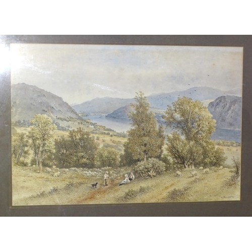 31 - J Benson?, 'Lylph's Tower looking down Ullswater', watercolour, bears signature, 34 x 50.5cm, titled... 