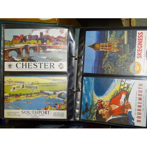 1 - A quantity of modern and reproduction postcards depicting buses, aviation, railway, etc, 13 albums.... 