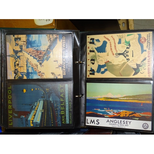 1 - A quantity of modern and reproduction postcards depicting buses, aviation, railway, etc, 13 albums.... 