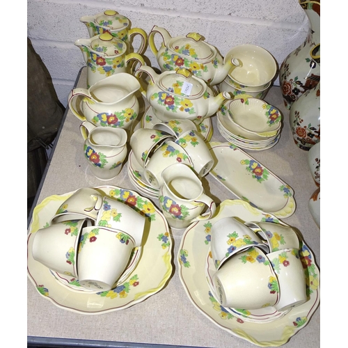 27 - Forty-four pieces of Royal Doulton 'Minden' decorated tea ware and other ceramics.