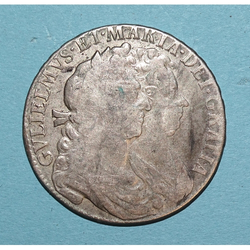 102 - William & Mary (1694-1702), a 1689 half-crown.