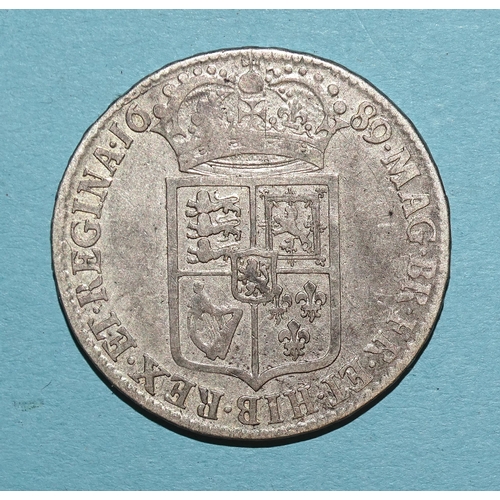 102 - William & Mary (1694-1702), a 1689 half-crown.