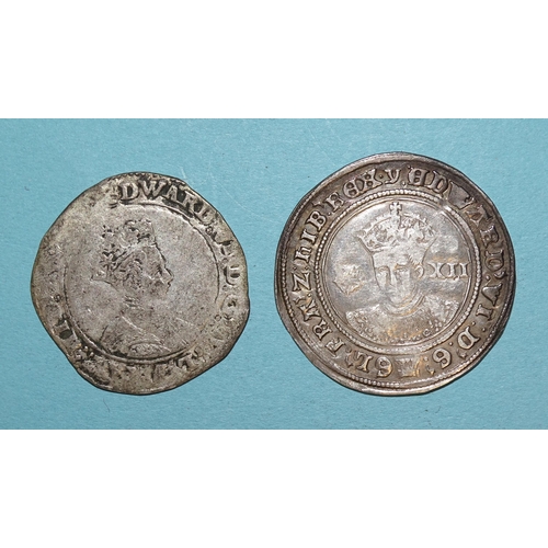 84 - Edward VI (1547-1553), a hammered silver shilling and one other, (2).