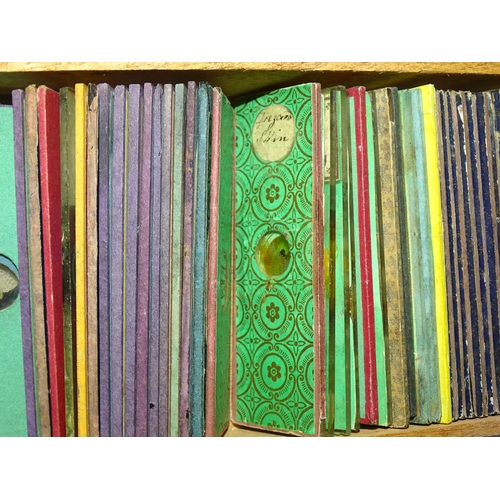 43 - A collection of forty-five Victorian microscope slides.