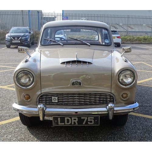 1 - A 1955 Austin Westminster Historic Vehicle, 2.6L engine, beige paint, Plymouth registration LDR 75, ... 