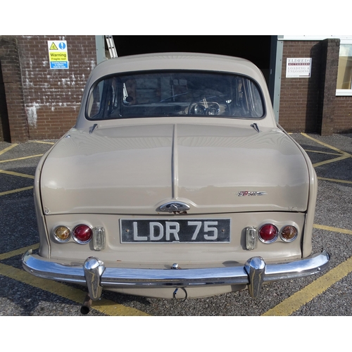 1 - A 1955 Austin Westminster Historic Vehicle, 2.6L engine, beige paint, Plymouth registration LDR 75, ... 