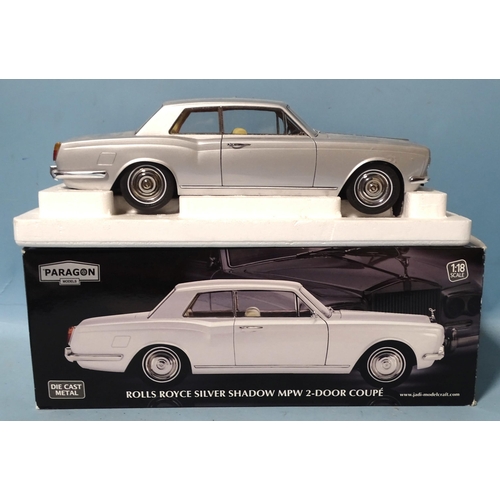 335 - Paragon Models, 1:18-scale Rolls Royce Silver Shadow MPW 2-door coup&eacute;, (boxed, box slightly t... 