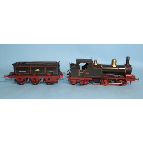 309 - A Slater's Plastikard Ltd kit-built 0-4-4 locomotive and tender, GWR, RN34, the tender marked 
