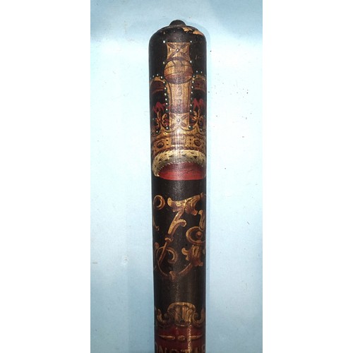 546 - A Victorian policeman's truncheon painted with Constable and VR cypher beneath crown, 44cm long.... 