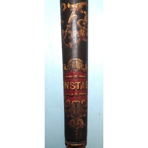 546 - A Victorian policeman's truncheon painted with Constable and VR cypher beneath crown, 44cm long.... 