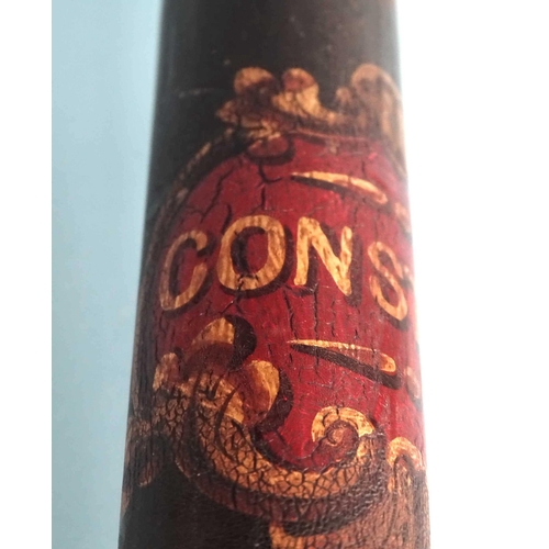 546 - A Victorian policeman's truncheon painted with Constable and VR cypher beneath crown, 44cm long.... 