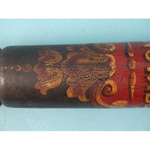 546 - A Victorian policeman's truncheon painted with Constable and VR cypher beneath crown, 44cm long.... 