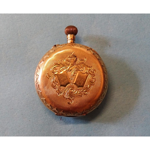 A ladies' 14k-gold-cased keyless miniature pocket watch, the white ...