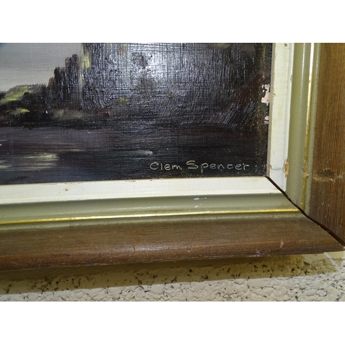 11 - Brian D Horswell, 'Waves breaking on the shore', signed, unframed oil on canvas, 51 x 76cm, Clem Spe... 