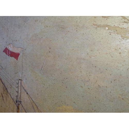 9 - Late-19th/early-20th century SINGLE-MASTED YACHT P1 OFF PLYMOUTH, WITH FIGURES AND ROWING BOAT ON TH... 