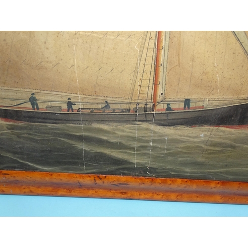 9 - Late-19th/early-20th century SINGLE-MASTED YACHT P1 OFF PLYMOUTH, WITH FIGURES AND ROWING BOAT ON TH... 