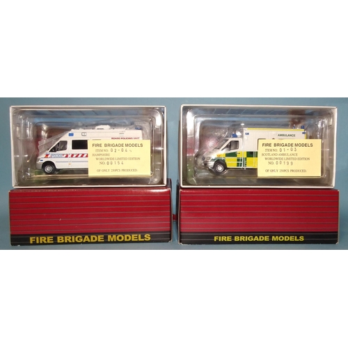 68 - Five Fire Brigade Models: 1:43 scale ltd-edn diecasts: 5006 Mercedes Benz, Cornwall, no. 102 of 200;... 