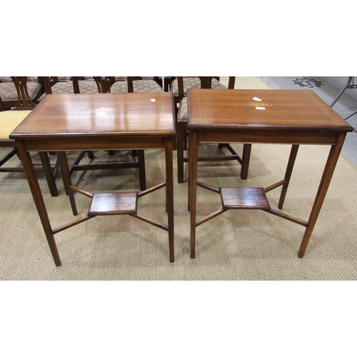 4 - A pair of inlaid mahogany rectangular side tables, 63 x 45cm, (2).