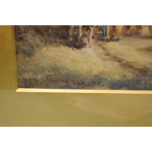 16 - Henry Stannard RBA&nbsp;FRSA (1870-1951) SHEPHERD AND SHEEP GOING TO PASTURE Signed watercolour, 24 ... 
