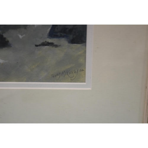 19 - Terry McKivragan (1929-2013) ACROSS FROM SALCOMBE Signed watercolour, 23 x 46cm.