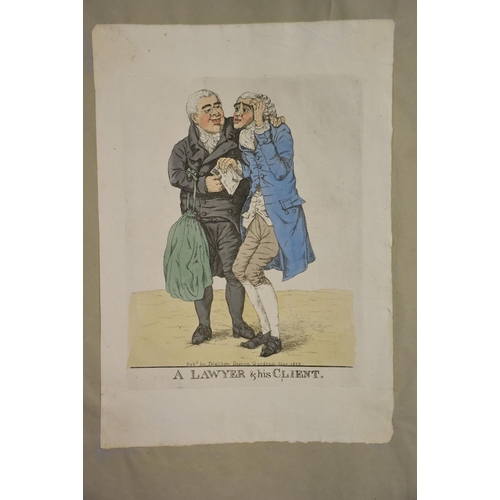 33 - Robert Dighton (c.1752-1814), a collection of satirical and political hand-coloured engravings fixed... 