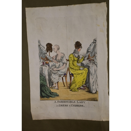 33 - Robert Dighton (c.1752-1814), a collection of satirical and political hand-coloured engravings fixed... 