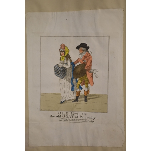 33 - Robert Dighton (c.1752-1814), a collection of satirical and political hand-coloured engravings fixed... 