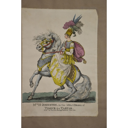 33 - Robert Dighton (c.1752-1814), a collection of satirical and political hand-coloured engravings fixed... 
